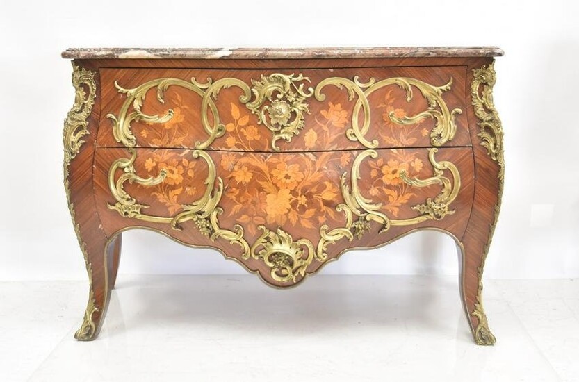 19thC FRENCH MARBLE TOP COMMODE