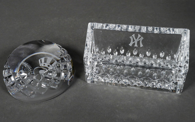 (2) Waterford Crystal New York Yankees Items