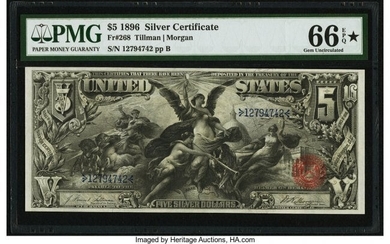 20037: Fr. 268 $5 1896 Silver Certificate PMG Gem Uncir