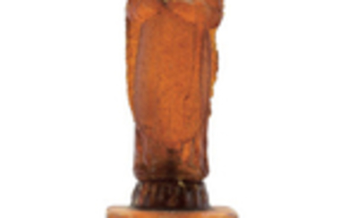 GERMANY, LATE 17TH/ EARLY 18TH CENTURY, A CARVED AMBER FIGURE OF A SAINT
