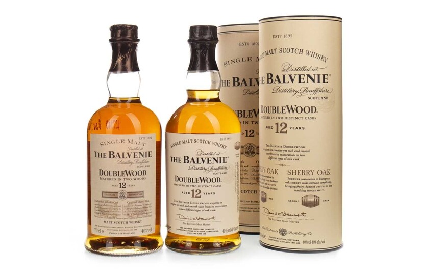 TWO BOTTLES OF BALVENIE DOUBLE WOOD 12 YEARS OLD