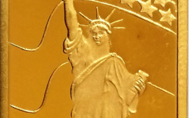2.5 Grams Gold Bar, Switzerland, "Statue of Liberty"