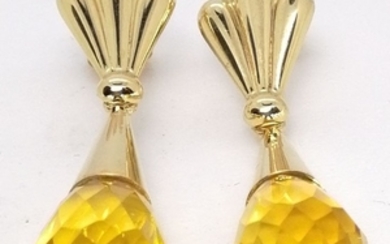 18 kt. Gold - Earrings Citrine