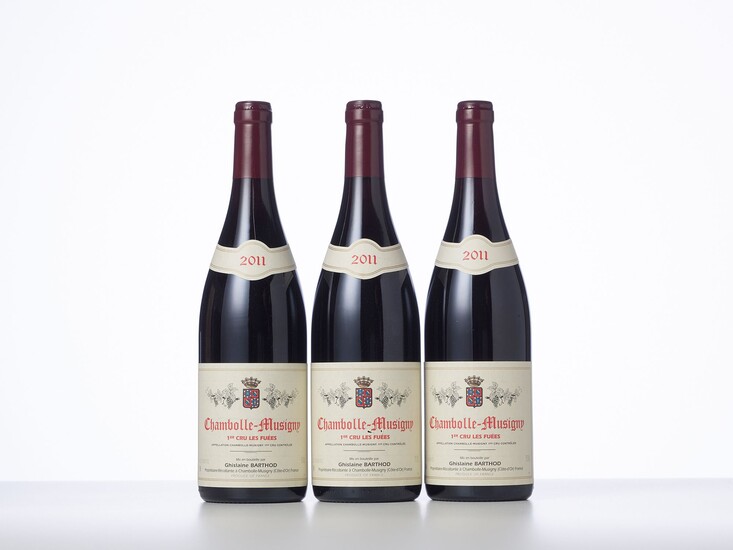 3 Bouteilles CHAMBOLLE-MUSIGNY LES FUEES (1° Cru) Année : 2011 Appellation : Domaine Ghislaine Barthod...