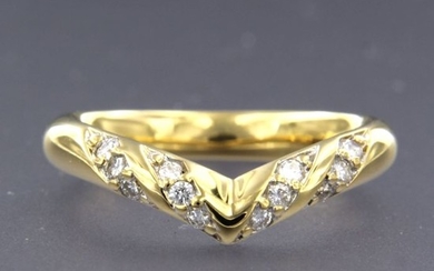 18 kt. White gold, Yellow gold - Ring - 0.26 ct Diamond
