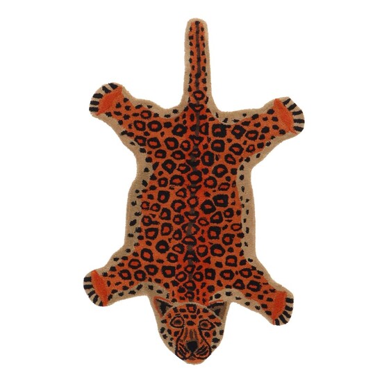 3'1 x 5' Hand-Tufted Cheetah Shaped Accent Rug, 2010s