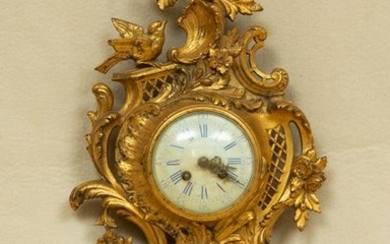 19thC French Gilt Bronze Cartel Clock