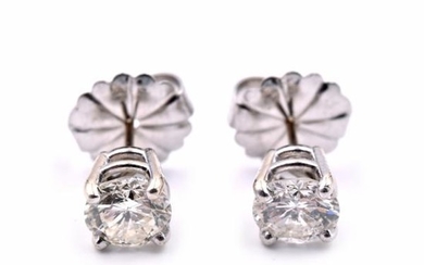 14k White Gold 2.00cttw Diamond Stud Earrings