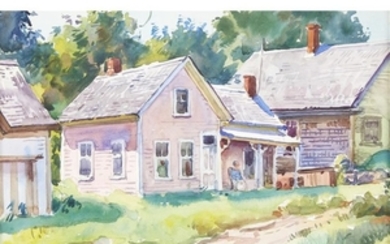 AIDEN LASSELL RIPLEY (american 1896-1969) "THE SUNSHINE MARKET" Watercolor...