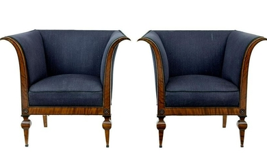 PAIR OF BIRCH 1920's ARMCHAIR ATTRIBUTED TO DAVID