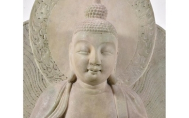 A Chinese marble Buddha