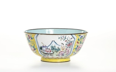 Chinese Yellow-Ground Enameled Bowl