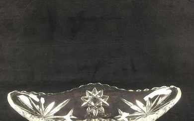 Clear Crystal Glass Condiment Dish or Pickle Tray