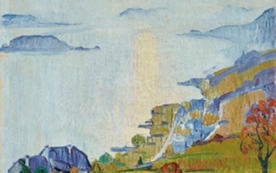 ERNST SAMUEL GEIGER (1876-1965), Bielersee mit Sonnenreflektion, 1913