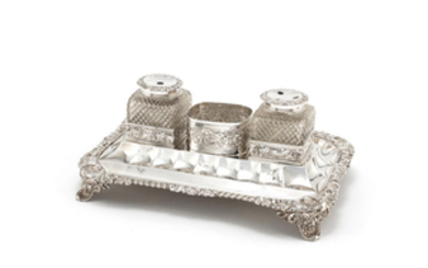 A George IV silver inkstand