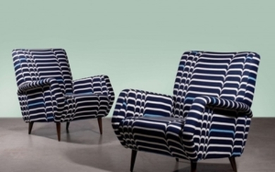 Gio PONTI (1891 - 1979 ) Paire de fauteuils mod. 803 – 1954
