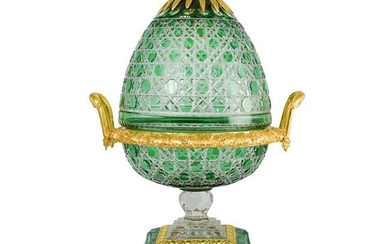 Imperial Style Crystal, Bronze and Malachite Urn