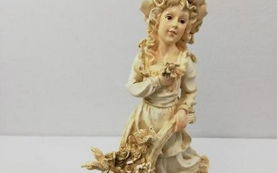 Italian porcelain sculpture of a jolly girl