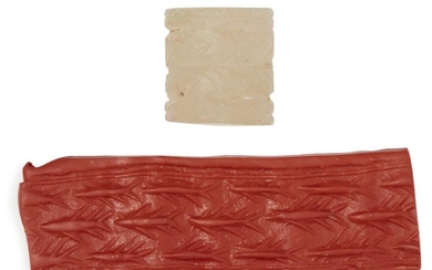A large chalcedony cylinder seal, circa 3000...