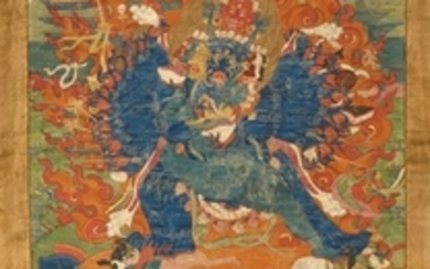 Mahavarabhairava Tibet ca 19° siècle Détrempe…