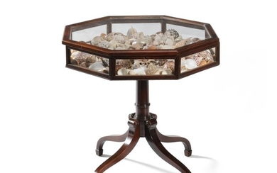 A mahogany display or bijouterie table