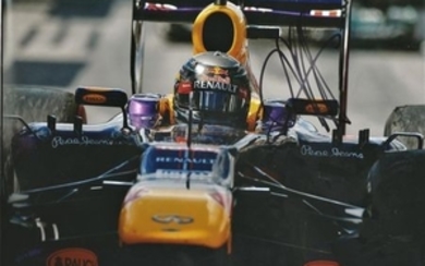 Motor Racing Sebastian Vettel 12x8 signed colour photo pictured driving for Red Bull. Sebastian Vettel (born 3 July 1987)is...