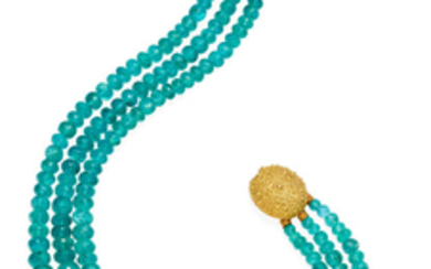 A multi-strand apatite bead necklace,, Tony White