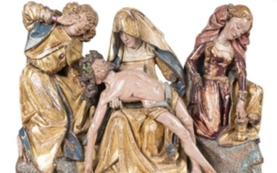 Pietà". Magnificent carved, gilded and polychromed