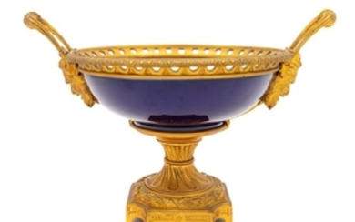A Sèvres Style Gilt Bronze Mounted Porcelain Center Bowl