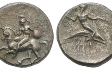 Southern Apulia, Tarentum, c. 350-345 BC. AR Nomos (22mm, 7.33g,...