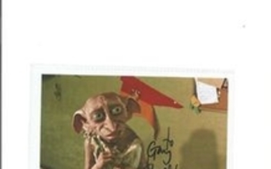 Toby Jones signed 6x4 colour photo as Dobby in Harry Potter. Good Condition. All signed pieces come with a Certificate of......
