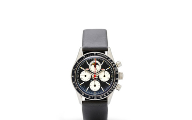 Universal Genève. A fine stainless steel tachymeter chronograph with registers, calendar and moon phase
