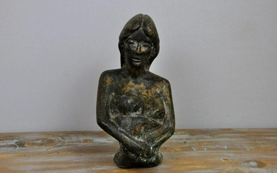 Vintage Mid Century Modernist Mother and Child Bronze