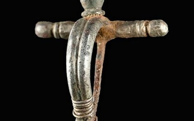 3rd C. Romano-British Silvered Bronze Crossbow Fibula
