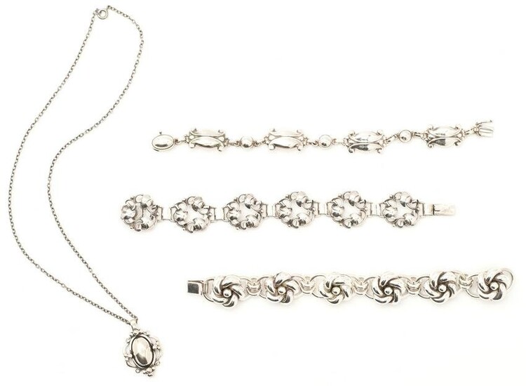 4 Georg Jensen Sterling Silver Jewelry Items