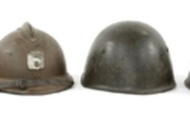 WWII WORLD ARMY COMBAT HELMET MIXED LOT OF 4