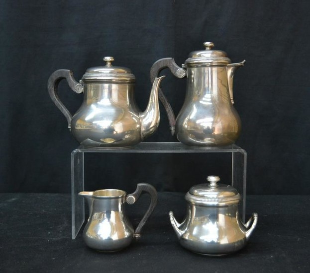 (4)c FRENCH STERLING SILVER TEA SET CONSISTING