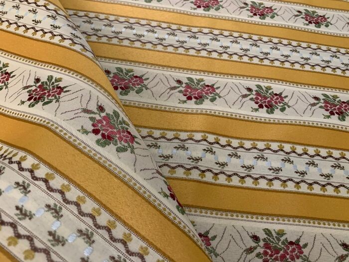5.00x1.40 Meters Precious San Leucio damask fabric in satin and cotton (1) - Resin/Polyester, Silk - 21st century