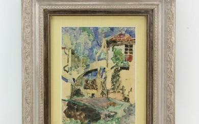 Joseph Zaritsky, Impressionist House, Watercolor