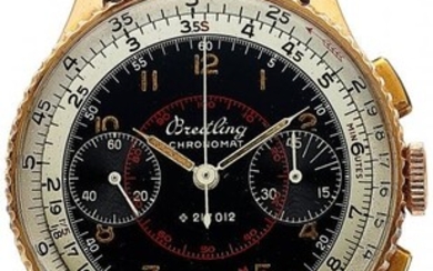 54037: Breitling 18k Rose Gold Chronomat Chronograph Wr