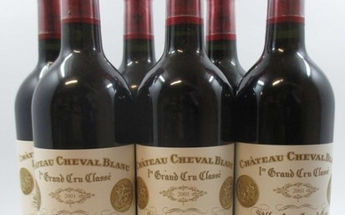 6 bouteilles CHÂTEAU CHEVAL BLANC 2001 1er GCC (A) Saint Emilion