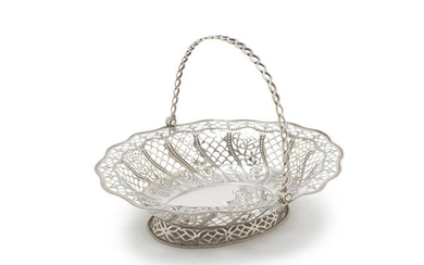 A George III silver swing-handle basket