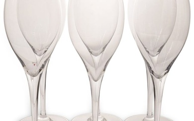(6 Pc) Baccarat Crystal "Oenologie" White Wine Glasses