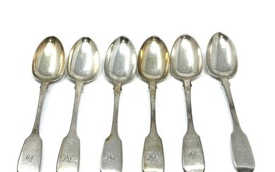 6 antique victorian Irish silver tea spoons weight 155g