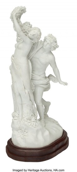 61437: An Italian Carved Carrara Marble Figural Group o