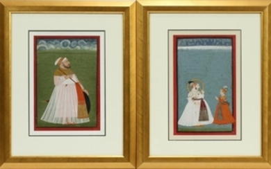 MUGHAL INDIAN, GOUACHE ON PAPER, PAINTINGS