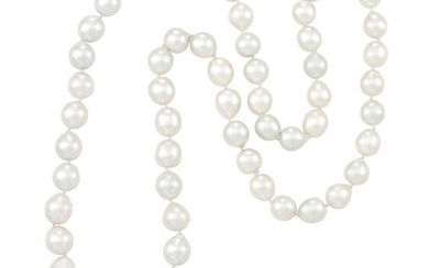 Long Semi-Baroque South Sea Cultured Pearl Necklace