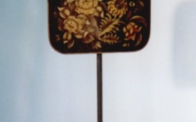 A Very Scarce Boston Paint Decorated Empire Pole Screen