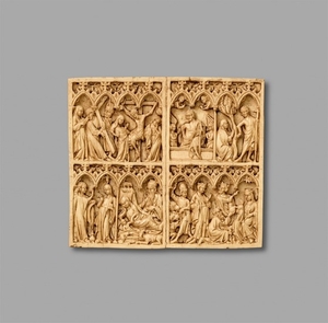 A 14th century carved ivory relief with scene ..., Szenen aus dem Leben Christi