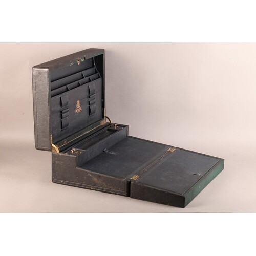 A 19TH CENTURY BLACK LEATHER DISPATCH AND WRITING CASE by To...